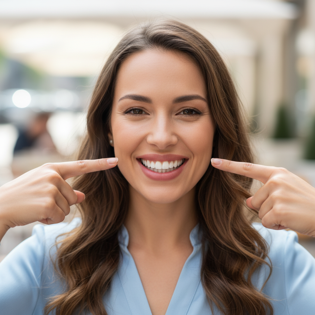 Resultado de restauração estética do sorriso com facetas e lentes de porcelana em Mogi das Cruzes.