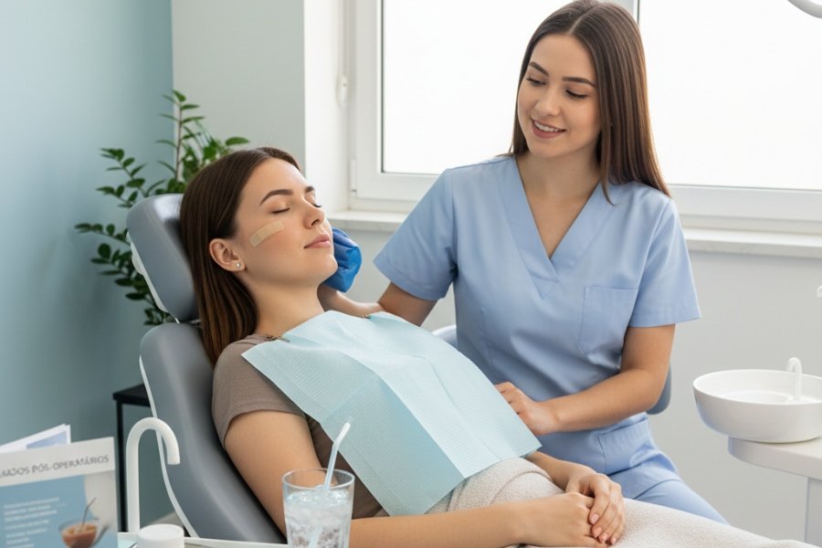 Cuidados pós-operatório implante dentário em Mogi das Cruzes para recuperação rápida.